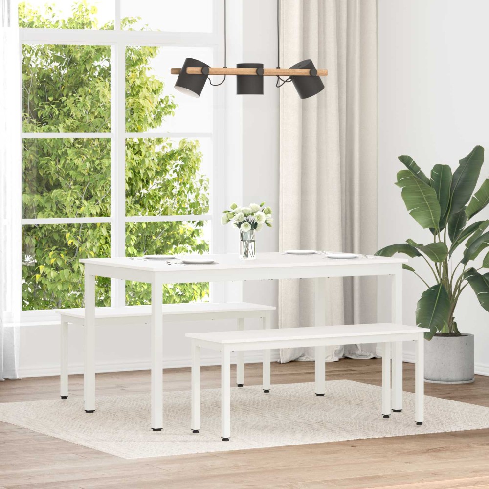 vidaXL παγκάκι Λευκό 110x35x45cm Στερεά ξυλεία πεύκου