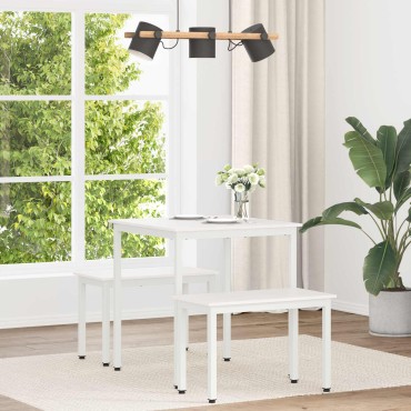 vidaXL Τραπεζαρία Λευκό 70x70x75cm Στερεά ξυλεία πεύκου 1 τεμ.