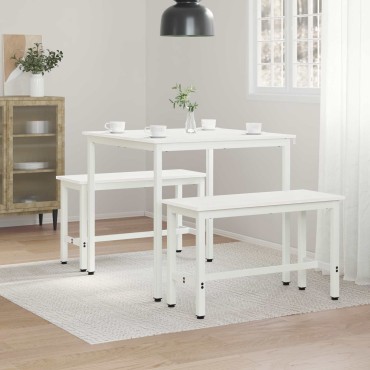 vidaXL Τραπεζαρία Λευκό 80x80x75cm Στερεά ξυλεία πεύκου 1 τεμ.
