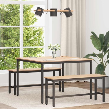 vidaXL Τραπεζαρία Φυσικό 110x110x75cm Στερεά ξυλεία πεύκου 1 τεμ.