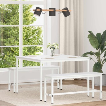 vidaXL Τραπεζαρία Λευκό 110x110x75cm Στερεά ξυλεία πεύκου 1 τεμ.