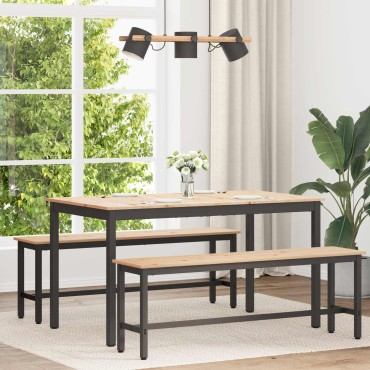 vidaXL Τραπεζαρία Φυσικό 140x80x75cm Στερεά ξυλεία πεύκου 1 τεμ.