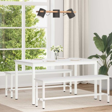 vidaXL Τραπεζαρία Λευκό 140x80x75cm Στερεά ξυλεία πεύκου 1 τεμ.