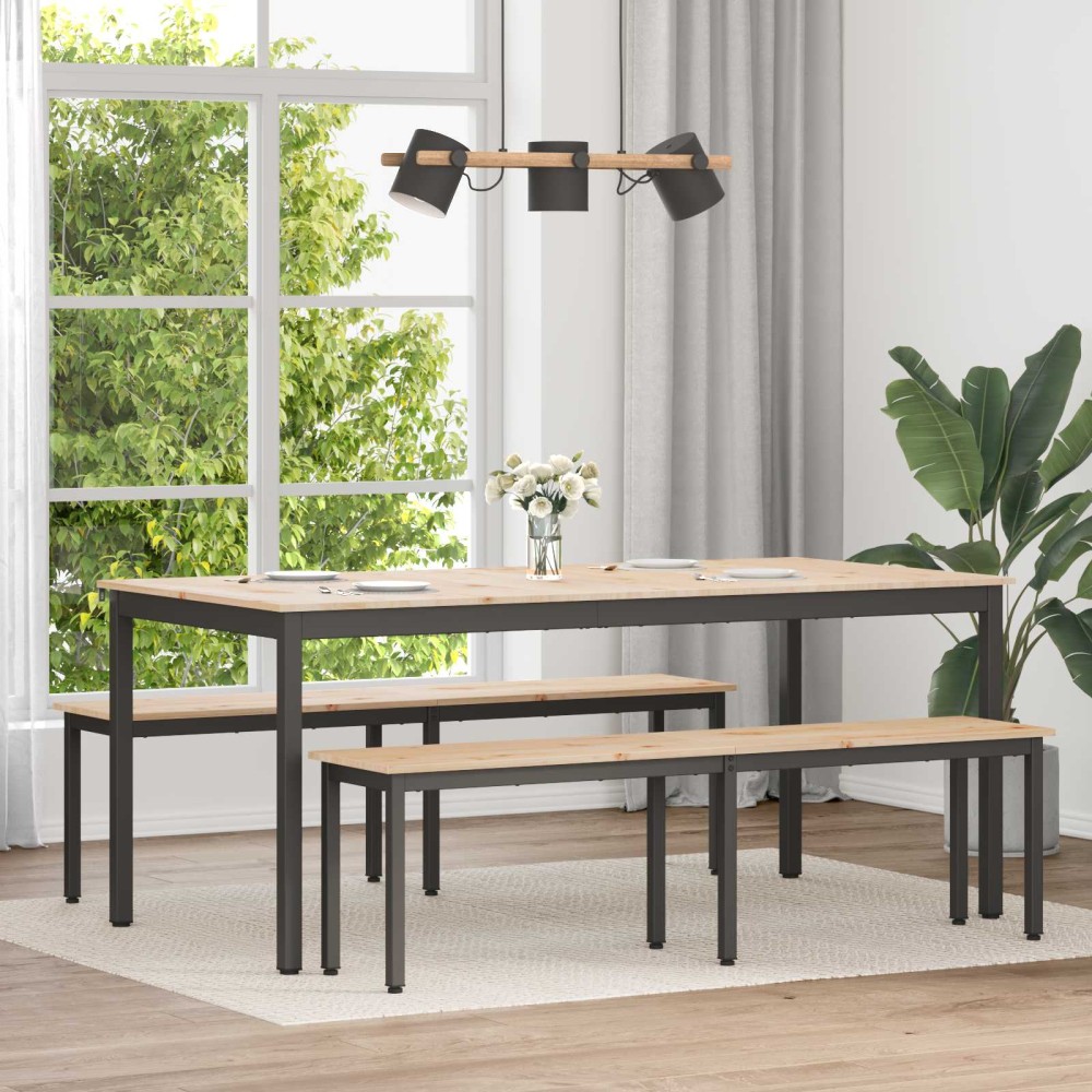 vidaXL Τραπεζαρία Φυσικό 180x90x75cm Στερεά ξυλεία πεύκου 1 τεμ.