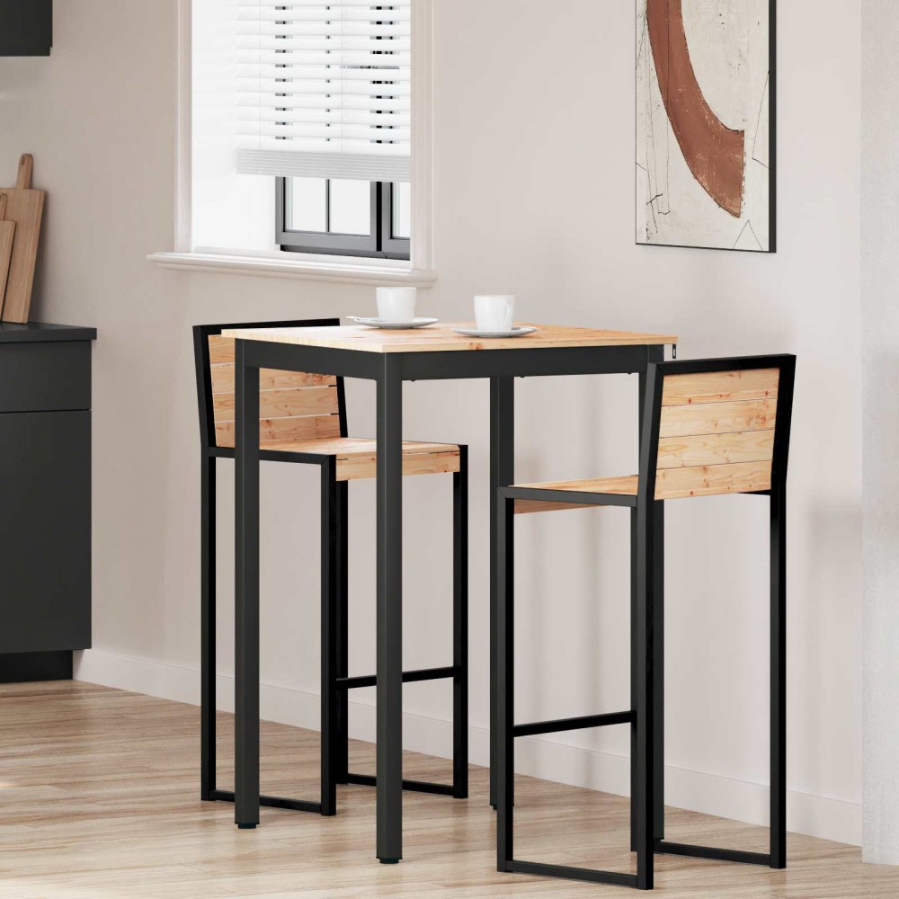 vidaXL Τραπέζι μπαρ 70x70x105cm Στερεά ξυλεία πεύκου Φυσικό 1 τεμ.