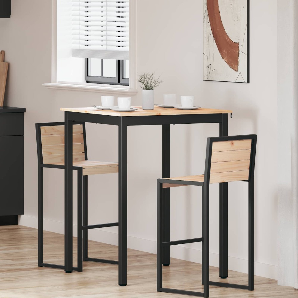 vidaXL Τραπέζι μπαρ 80x80x105cm Στερεά ξυλεία πεύκου Φυσικό 1 τεμ.