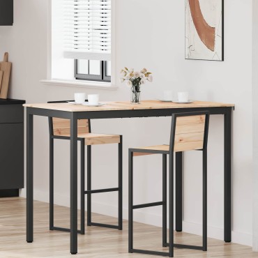 vidaXL Τραπέζι μπαρ Φυσικό 140x80x105cm Στερεά ξυλεία πεύκου 1 τεμ.