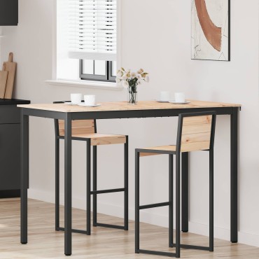 vidaXL Τραπέζι μπαρ Φυσικό 150x80x105cm Στερεά ξυλεία πεύκου 1 τεμ.
