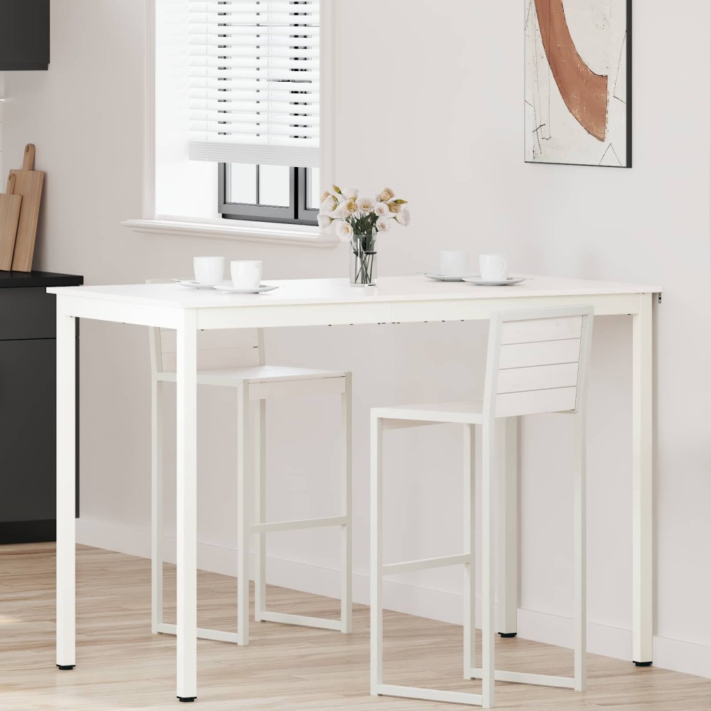 vidaXL Τραπέζι μπαρ Λευκό 150x80x105cm Στερεά ξυλεία πεύκου 1 τεμ.