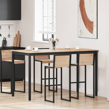 vidaXL Τραπέζι μπαρ Φυσικό 180x90x105cm Στερεά ξυλεία πεύκου 1 τεμ.