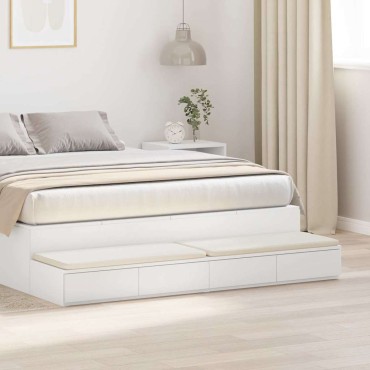 vidaXL Συρτάρια κρεβατιού Λευκό 150x36,5x16,5 εκ 1 τεμ.