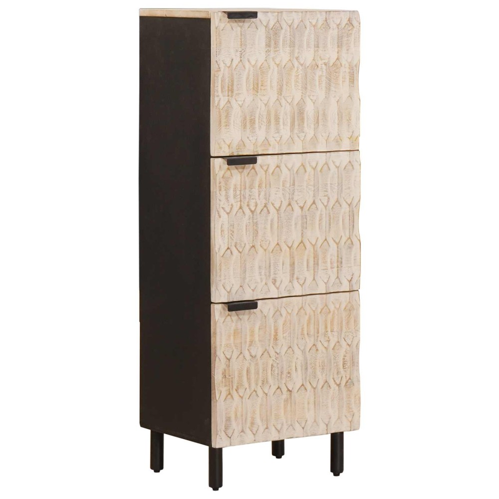 vidaXL Highboard με πόρτα Λευκό Φινίρισμα Καθαρισμού 40x33x110 εκ