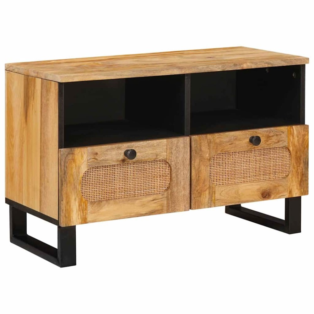 vidaXL Ντουλάπι TV με συρτάρι Καφέ 70x33x46cm Στερεό ξύλο μάνγκο 1 τεμ.