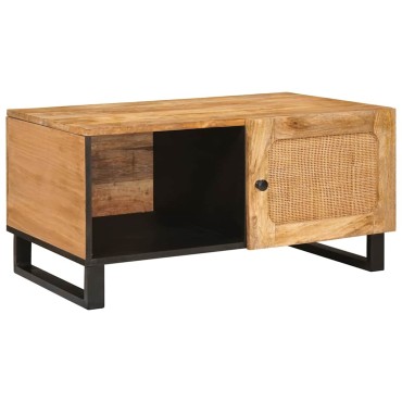 vidaXL Τραπεζάκι σαλονιού Φυσικό 80x50x40cm Στερεό ξύλο μάνγκο 1 τεμ.