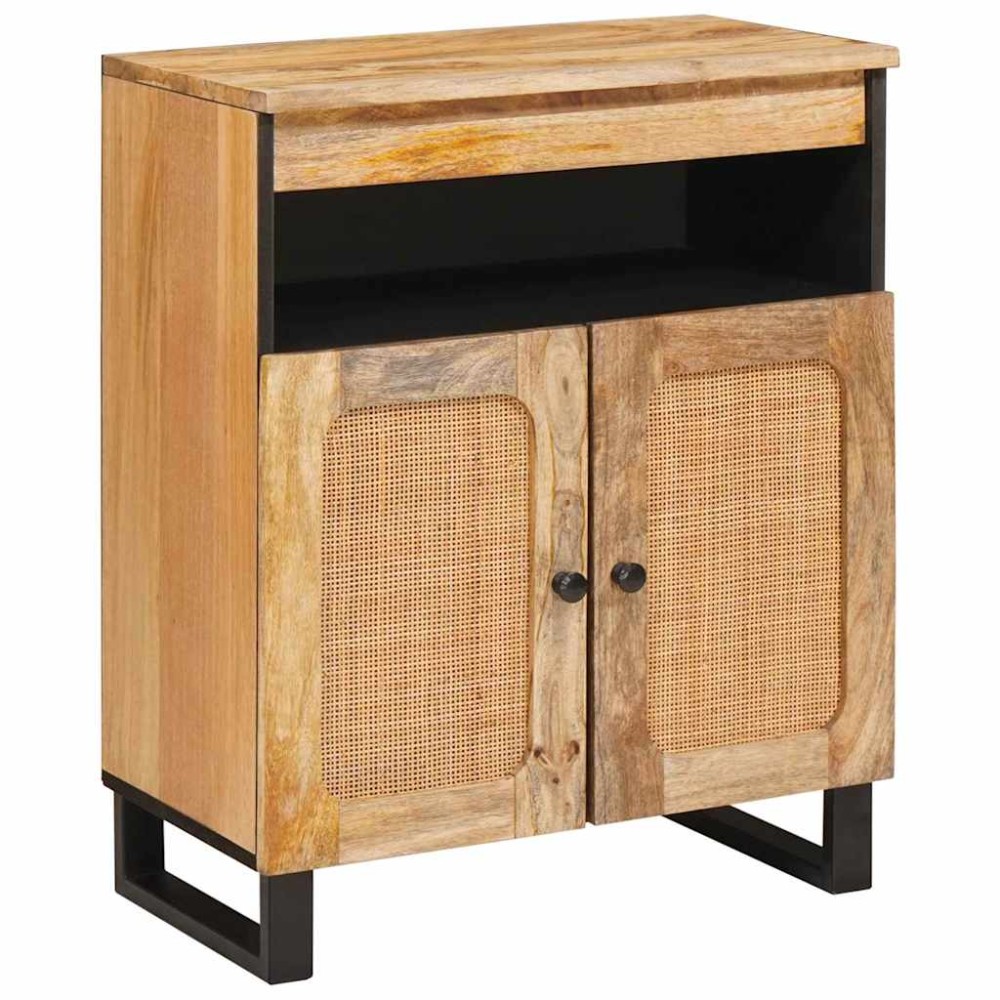 vidaXL Πλαϊνό γραφείο με πόρτα Καφέ 60x33x75cm Στερεό ξύλο μάνγκο