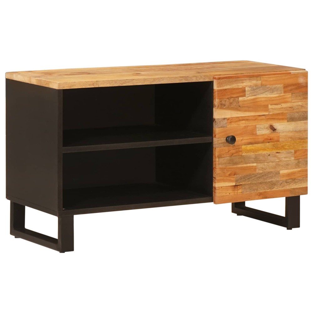 vidaXL Ντουλάπι TV με ράφι Καφέ 80x33x46cm Στερεό ξύλο μάνγκο 1 τεμ.