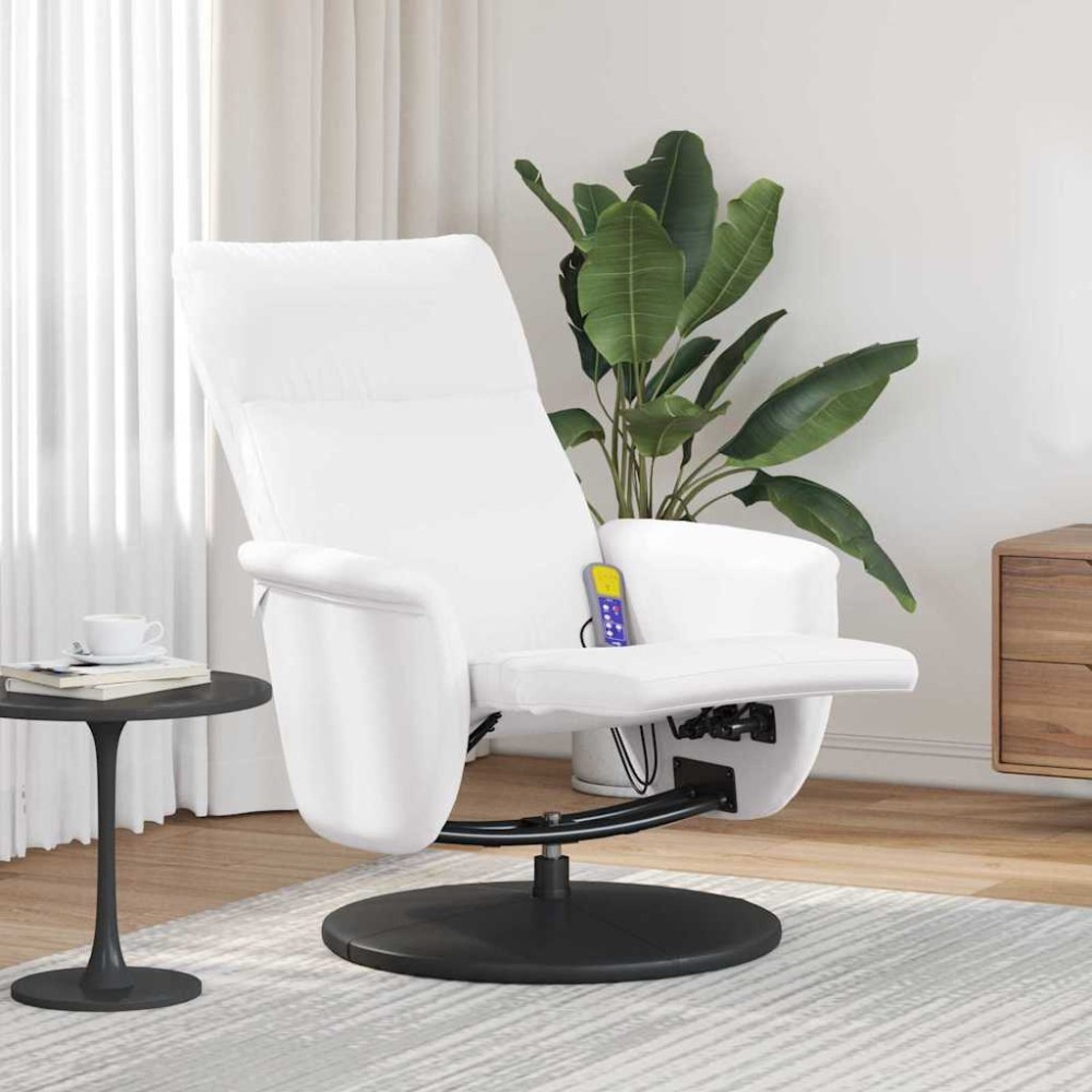vidaXL Κάθισμα μασάζ Λευκό 71 x 90 x 105 εκ. Τεχνητό Δέρμα
