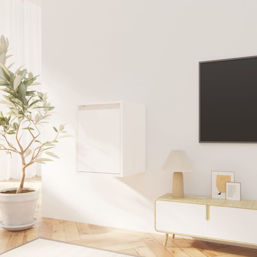 vidaXL Ντουλάπι Τοίχου Λευκό 30x30x40cm από Μασίφ Ξύλο Πεύκου 1 τεμ.