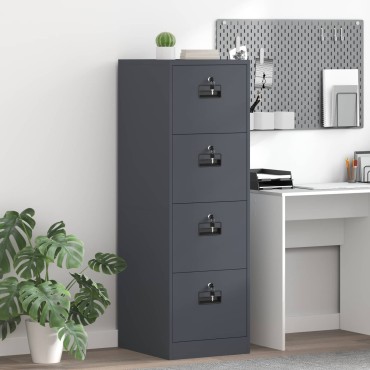 vidaXL Ντουλάπα Αρχείων Ανθρακί 44x50x139cm Ψυχρής Έλασης Χάλυβας 1 τεμ.