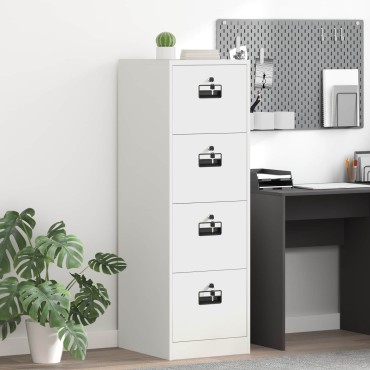 vidaXL Ντουλάπα Αρχείων Λευκό 44x50x139cm Ψυχρής Έλασης Χάλυβας 1 τεμ.