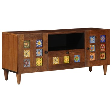 vidaXL Ντουλάπι TV Καρυδιά 105x33x46cm Στερεό ξύλο μάνγκο 1 τεμ.