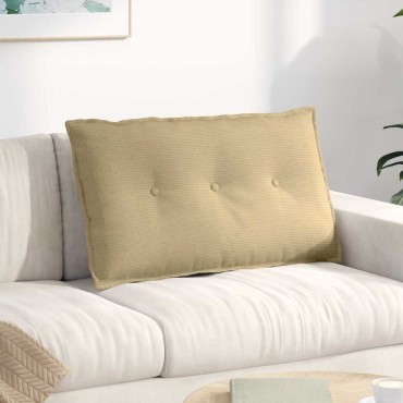 vidaXL Μαξιλάρι Πλάτης Γκρι Πράσινο 80 x 50 cm Υφασμάτινο Κορντουρά
