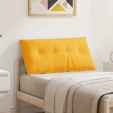vidaXL Μαξιλάρι Πλάτης Απαλό Κίτρινο 100 x 50 cm Υφασμάτινο Κορντουρά