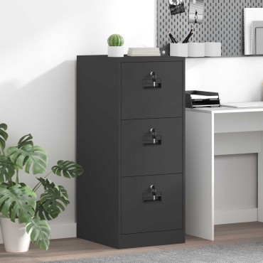 vidaXL Ντουλάπα Αρχείων Μαύρο 44x50x106.5cm Ψυχρής Έλασης Χάλυβας 1 τεμ.