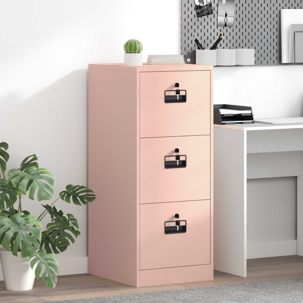 vidaXL Ντουλάπα Αρχείων Ροζ 44x50x106.5cm Ψυχρής Έλασης Χάλυβας 1 τεμ.
