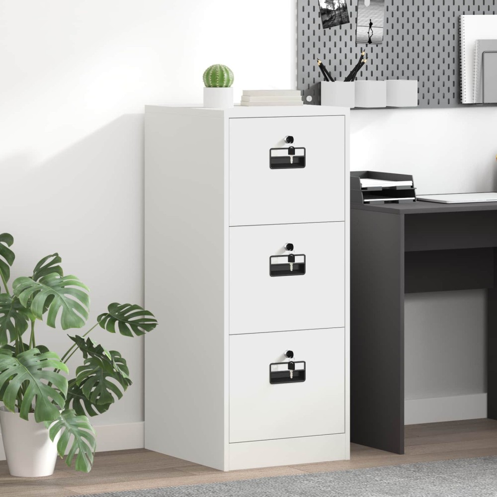 vidaXL Ντουλάπα Αρχείων Λευκό 44x50x106.5cm Ψυχρής Έλασης Χάλυβας 1 τεμ.