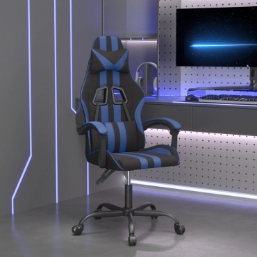 vidaXL Καρέκλα Gaming Μαύρο/Μπλε από Συνθετικό Δέρμα 57,5x59,5x(121-131)cm 1 τεμ.