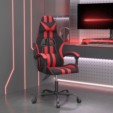 vidaXL Καρέκλα Gaming Περιστρεφόμενη Μαύρη/Κόκκινη από Συνθετικό Δέρμα 57,5x59,5x(121-131)cm 1 τεμ.