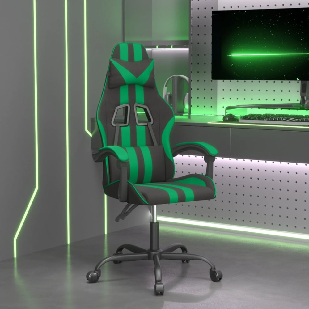 vidaXL Καρέκλα Gaming Περιστρεφόμενη Μαύρη/Πράσινη από Συνθετικό Δέρμα 57,5x59,5x(121-131)cm 1 τεμ. vidaXL Καρέκλα Gaming Περιστρεφόμενη Μαύρη/Πράσινη από Συνθετικό Δέρμα 57,5x59,5x(121-131)cm 1 τεμ.