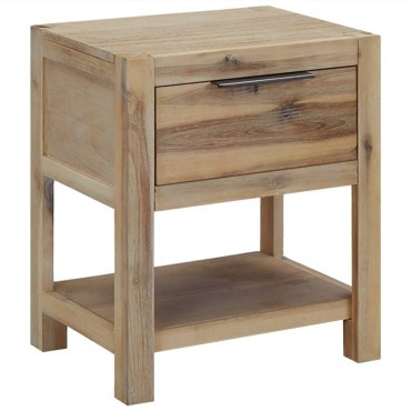 vidaXL Κομοδίνο με Συρτάρι 40x30x48cm από Μασίφ Ξύλο Ακακίας 1 τεμ.