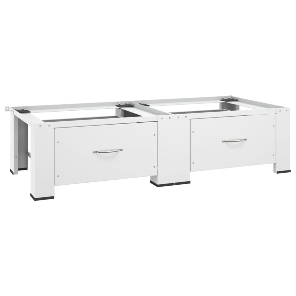 vidaXL Βάση Πλυντηρίου Ρούχων και Στεγνωτηρίου Διπλή με Συρτάρια Λευκή