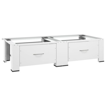 vidaXL Βάση Πλυντηρίου Ρούχων και Στεγνωτηρίου Διπλή με Συρτάρια Λευκή