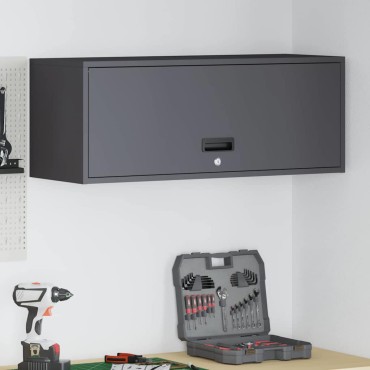 vidaXL Ντουλάπι τοίχου για γκαράζ Μαύρο 90x33x35 εκ 1 τεμ.