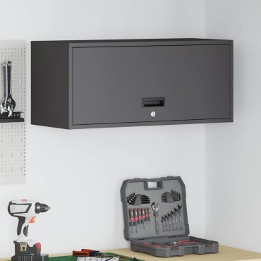 vidaXL Ντουλάπι τοίχου για γκαράζ Μαύρο 80x33x35 εκ 1 τεμ.