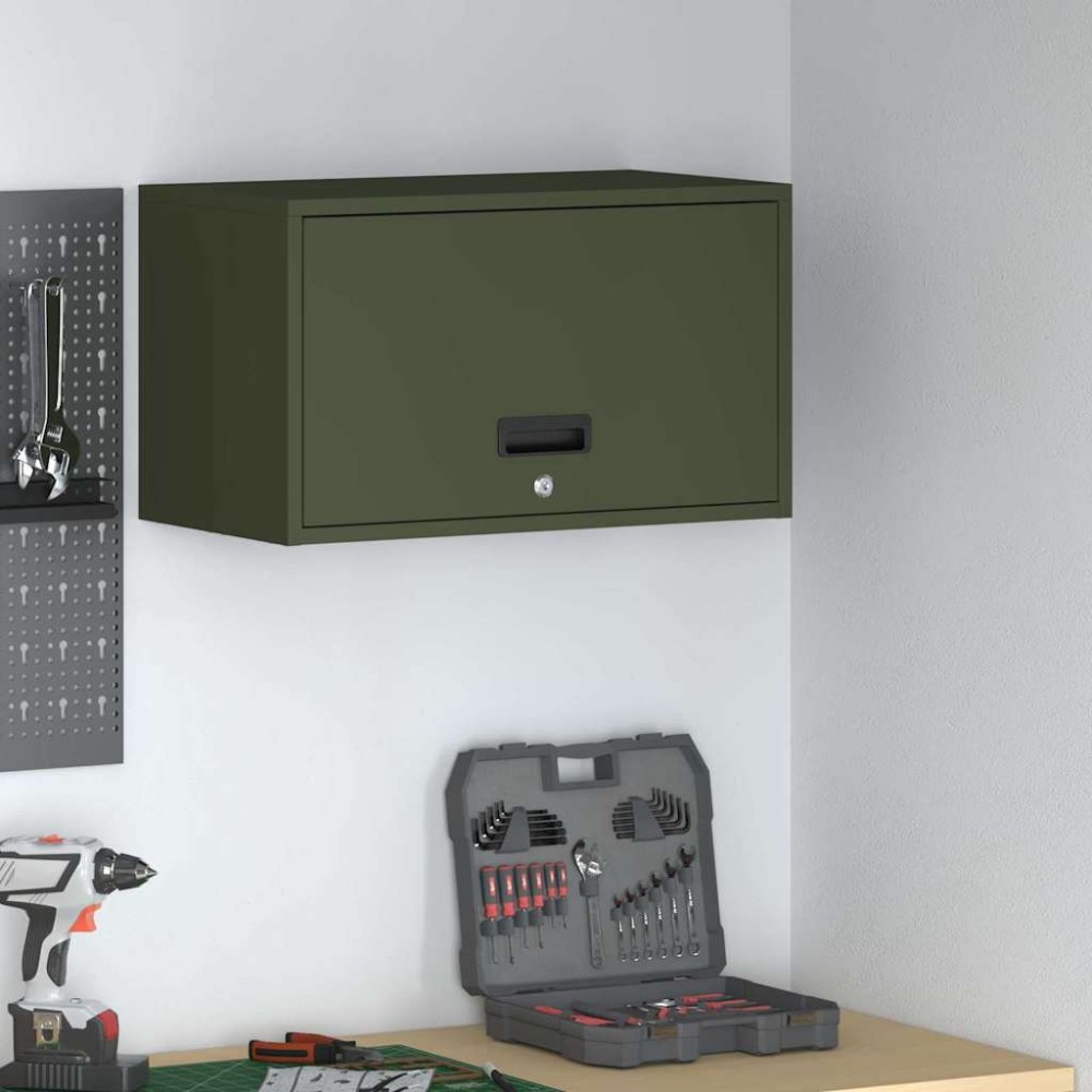 vidaXL Ντουλάπι τοίχου για γκαράζ Λαδί 60x33x35 εκ 1 τεμ.