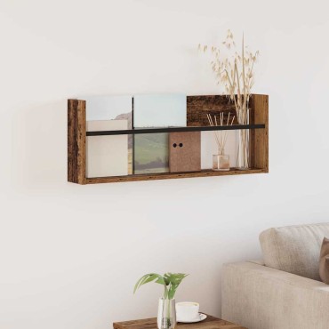 vidaXL Ράφι Περιοδικών Παλιό ξύλο 80x12x30cm Επεξεργασμένο Ξύλο 1 τεμ.