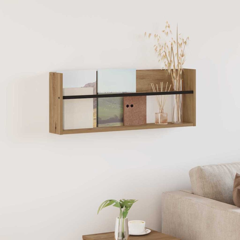 vidaXL Ράφι Περιοδικών Artisan Oak 80x12x30cm Επεξεργασμένο Ξύλο 1 τεμ.