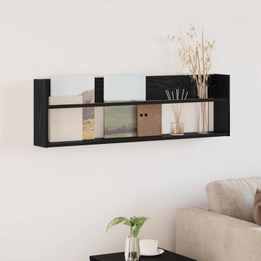 vidaXL Ράφι Περιοδικών Μαύρη Οξυά 100x12x30cm Επεξεργασμένο Ξύλο 1 τεμ.