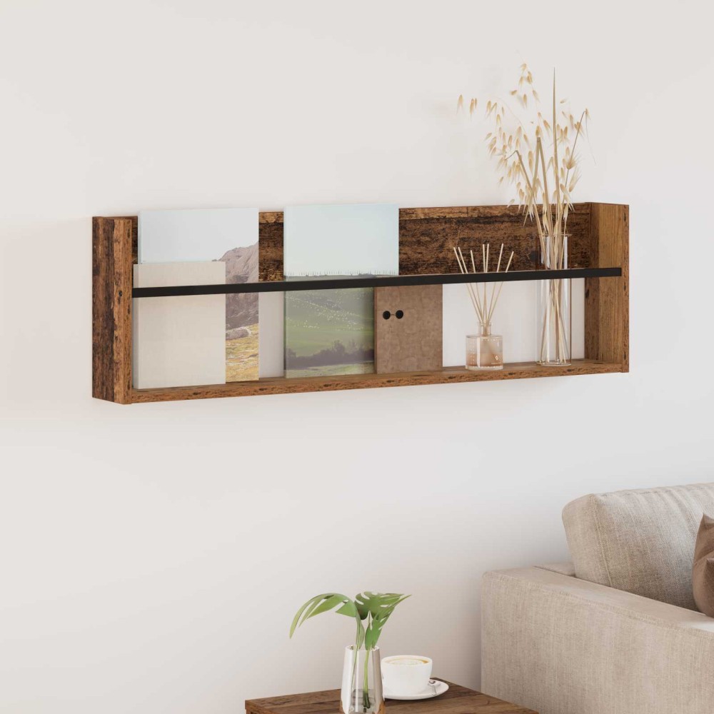 vidaXL Ράφι Περιοδικών Παλιό ξύλο 100x12x30cm Επεξεργασμένο Ξύλο 1 τεμ.