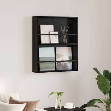 vidaXL Ράφι Περιοδικών Μαύρη Οξυά 60x12x70cm Επεξεργασμένο Ξύλο 1 τεμ.