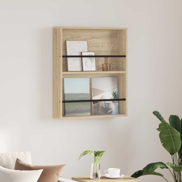 vidaXL Ράφι Περιοδικών Δρύς Sonoma 60x12x70cm Επεξεργασμένο Ξύλο 1 τεμ.