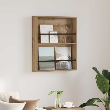 vidaXL Ράφι Περιοδικών Artisan Oak 60x12x70cm Επεξεργασμένο Ξύλο 1 τεμ.