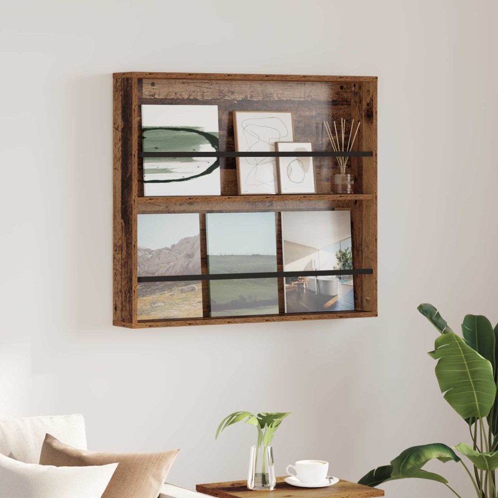 vidaXL Ράφι Περιοδικών Παλιό ξύλο 80x12x70cm Επεξεργασμένο Ξύλο 1 τεμ.
