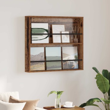 vidaXL Ράφι Περιοδικών Παλιό ξύλο 80x12x70cm Επεξεργασμένο Ξύλο 1 τεμ.