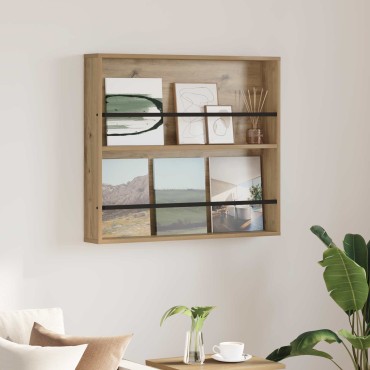 vidaXL Ράφι Περιοδικών Artisan Oak 80x12x70cm Επεξεργασμένο Ξύλο 1 τεμ.