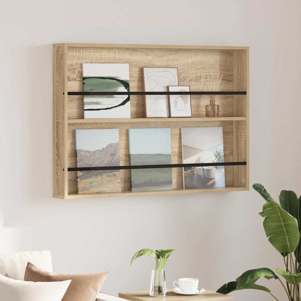 vidaXL Ράφι Περιοδικών Δρύς Sonoma 100x12x70cm Επεξεργασμένο Ξύλο 1 τεμ.